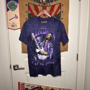 Y2K LIQUID BLUE Purple tie-dye Jimi Hendrix Purple Haze Graphic T-Shirt (M)